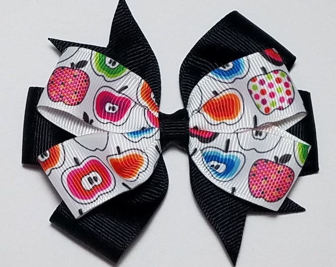 3.5" Apple Hair Bow *You Choose Solid Bow Color*
