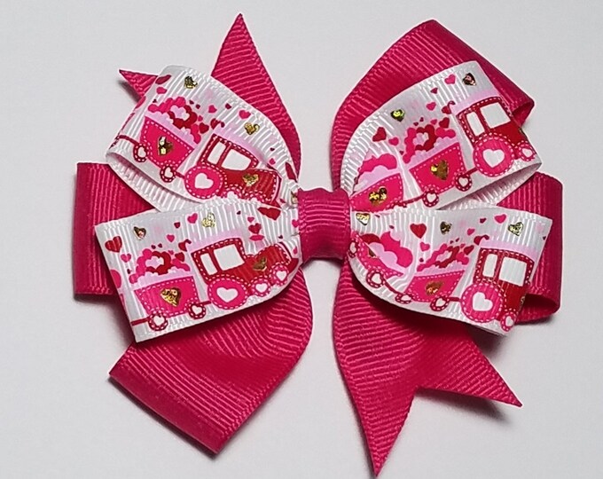 3.5" Train Hair Bow *You Choose Solid Bow Color*