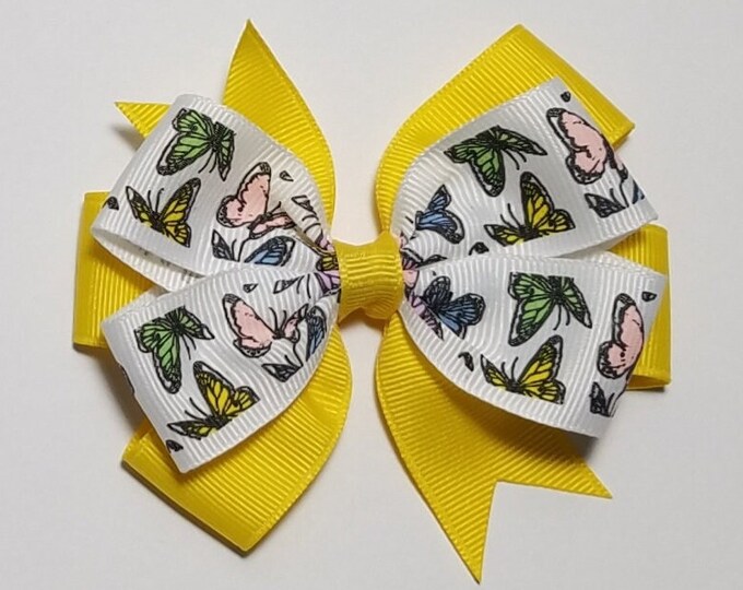 3.5" Butterfly Hair Bow *You Choose Solid Bow Color*