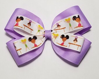 5" Gymnastics Tumbling Toddler Hair Bow *You Choose Solid Bow Color*
