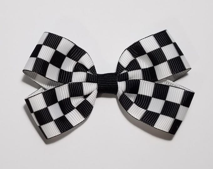 3" Checkered Flag Racing Hair Bow