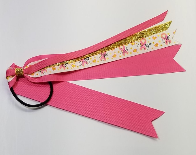 Breast Cancer Pink Awareness Ponytail Streamer