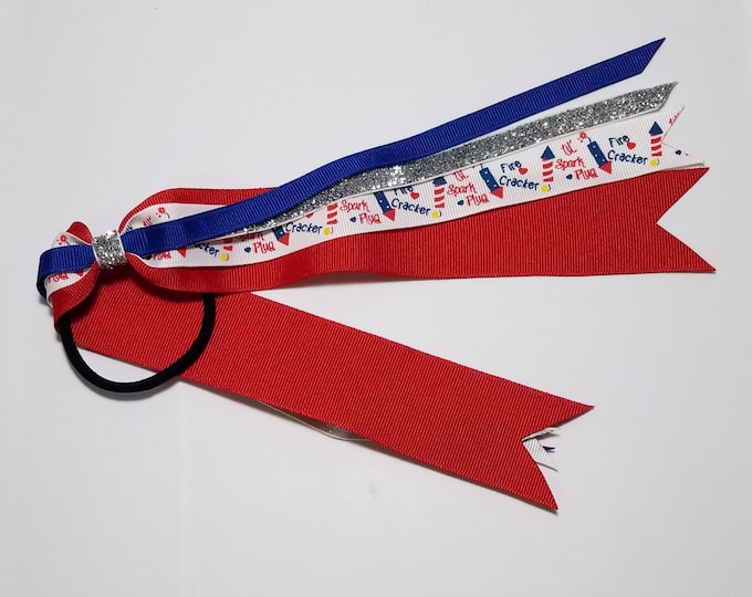4th July Firecracker Ponytail Streamer *CLEARANCE*