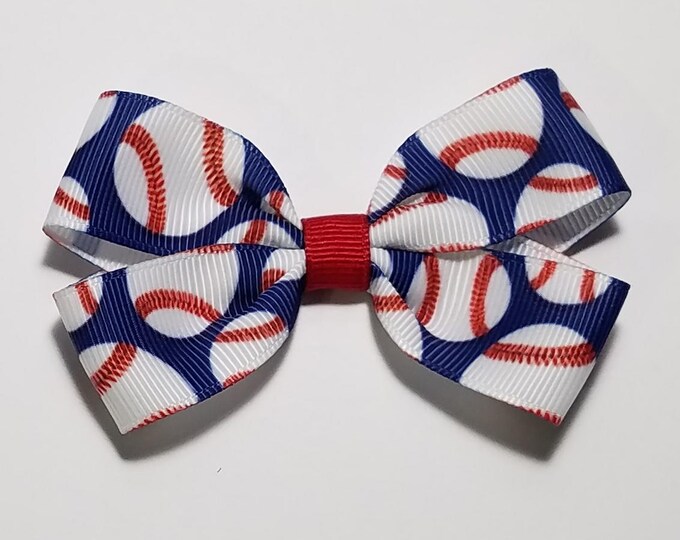 3" Baseball Hair Bow