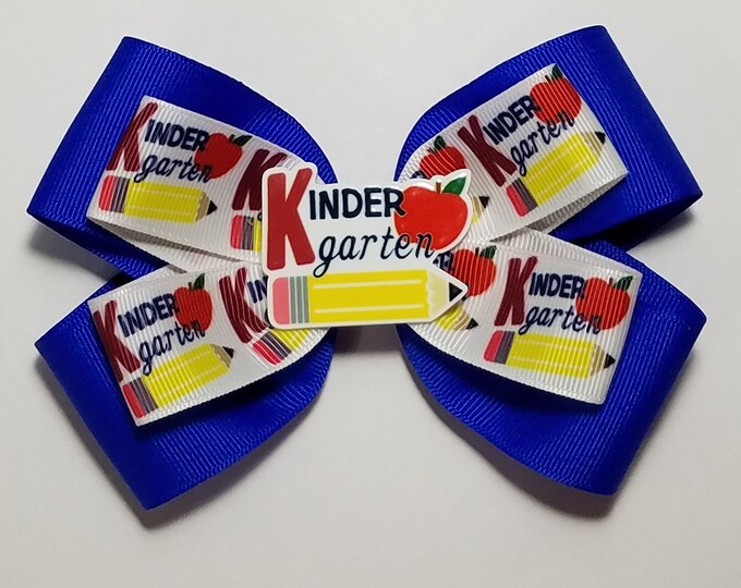 5" Kindergarten Hair Bow *You Choose Solid Bow Color*