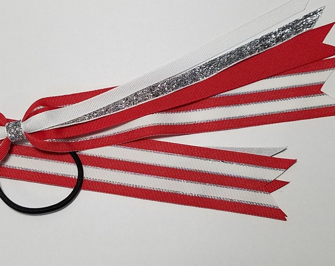 Candy Cane Christmas Ponytail Streamer *You Choose  Length*