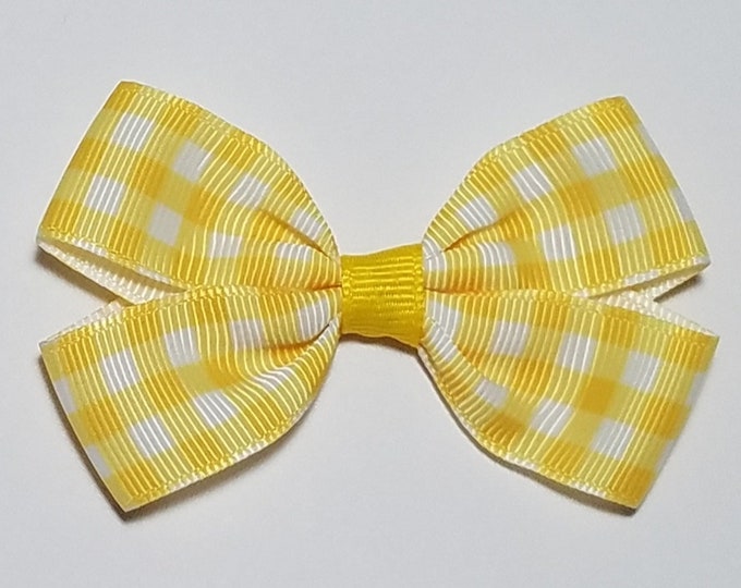 3" Yellow Gingham Hair Bow