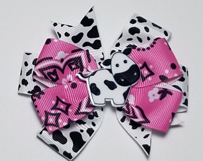 3.5" Cow Bandana Hair Bow *CLEARANCE*