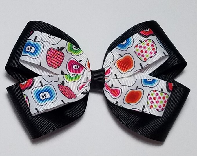 5" Apple Hair Bow *You Choose Solid Bow Color*