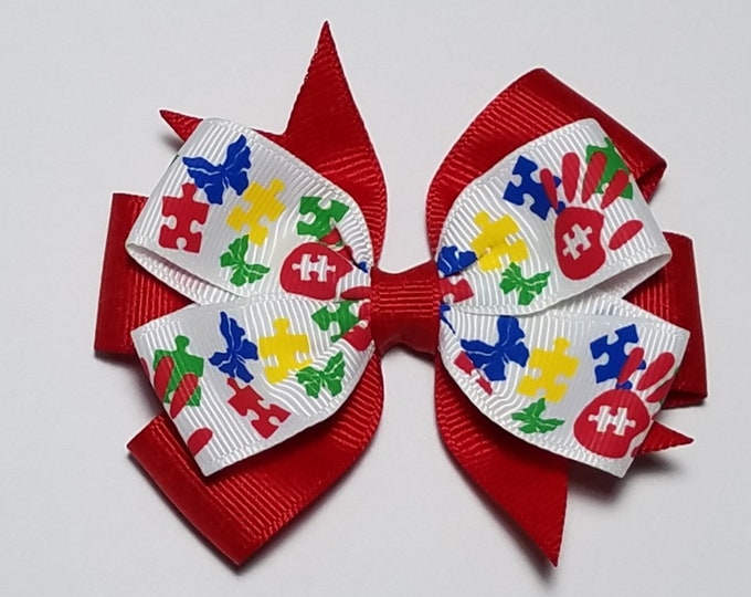 3.5" Autism Awareness Hair Bow