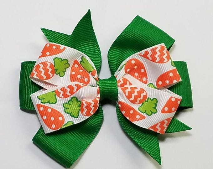 3.5" Carrot Hair Bow *You Choose Solid Bow Color*