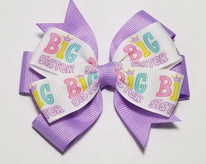 3.5" Big Sister Hair Bow *You Choose Solid Bow Color*