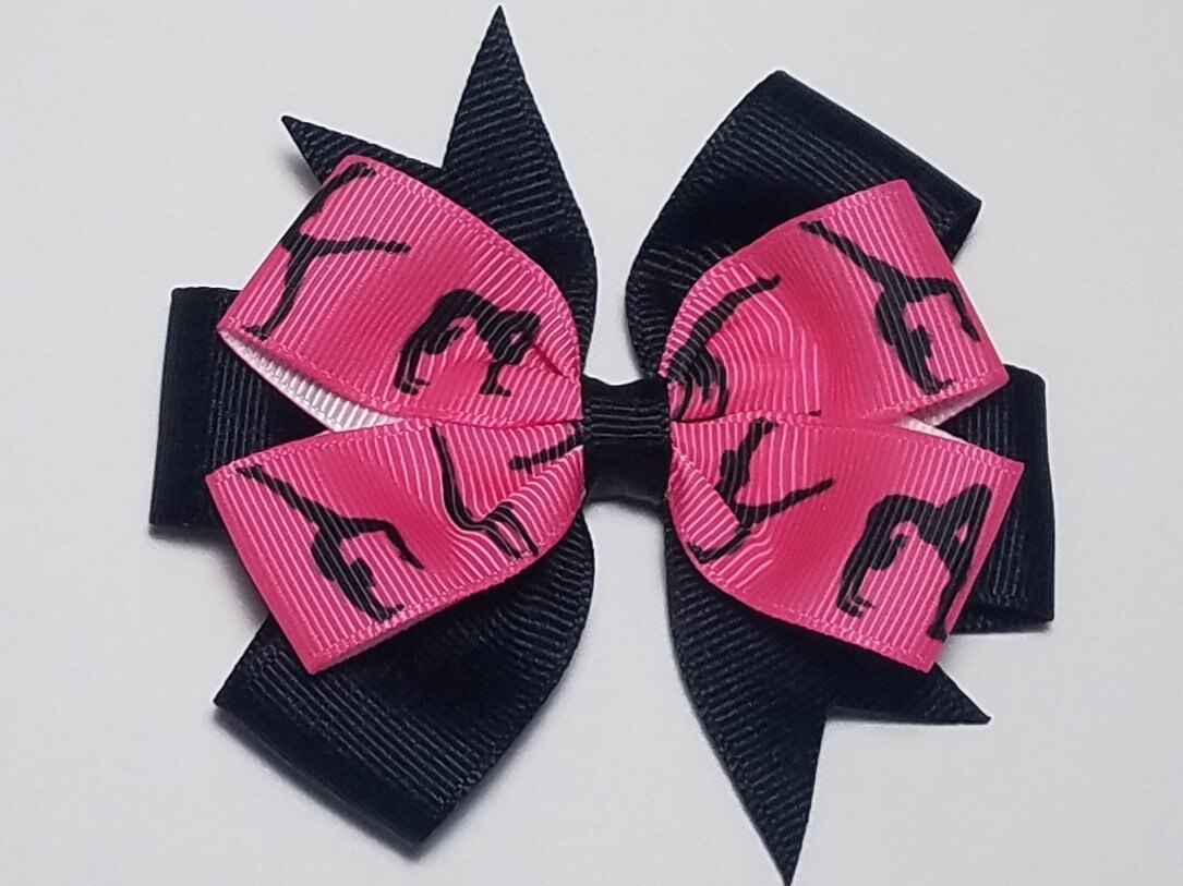 Gymnastics Hair Bow 3.5 Tumbling Hair Clip Gymnast Etsy