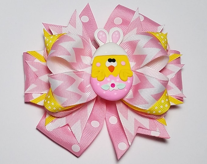 5" Easter Bunny Chicken OTT Hair Bow *CLEARANCE*
