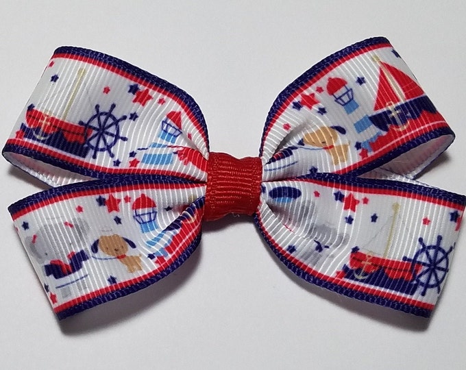 3" Nautical Hair Bow *CLEARANCE*