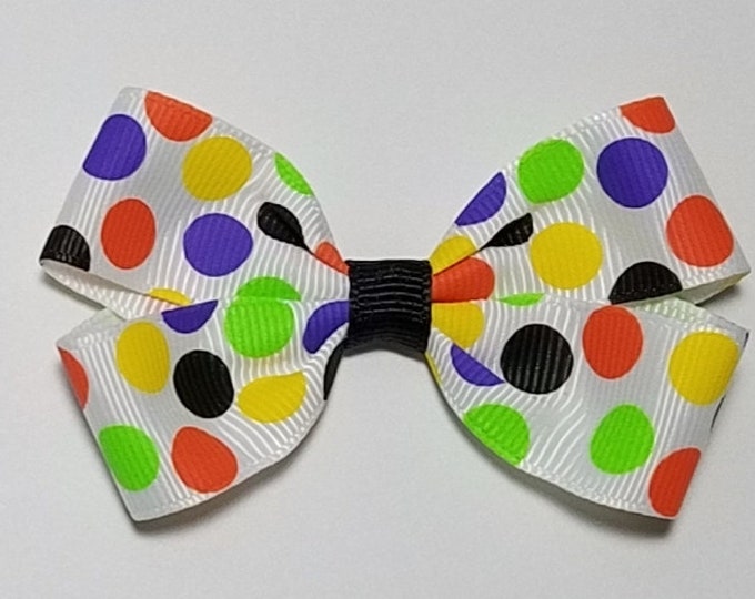3" Halloween Polka Dot Hair Bow
