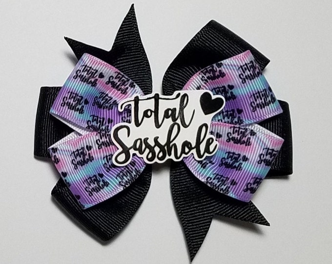3.5" Total Sasshole Hair Bow *You Choose Solid Bow Color*