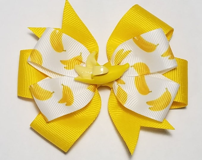 3.5" Banana Hair Bow *You Choose Solid Bow Color*