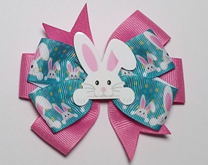 3.5" Bunny Rabbit Hair Bow *You Choose Solid Bow Color*