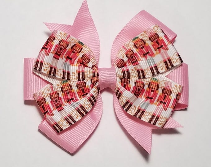 3.5" Nutcracker Hair Bow *You Choose Solid Bow Color*