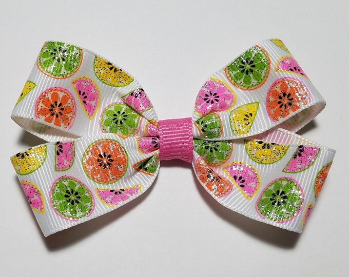 3" Citrus Fruit Glitter Hair Bow