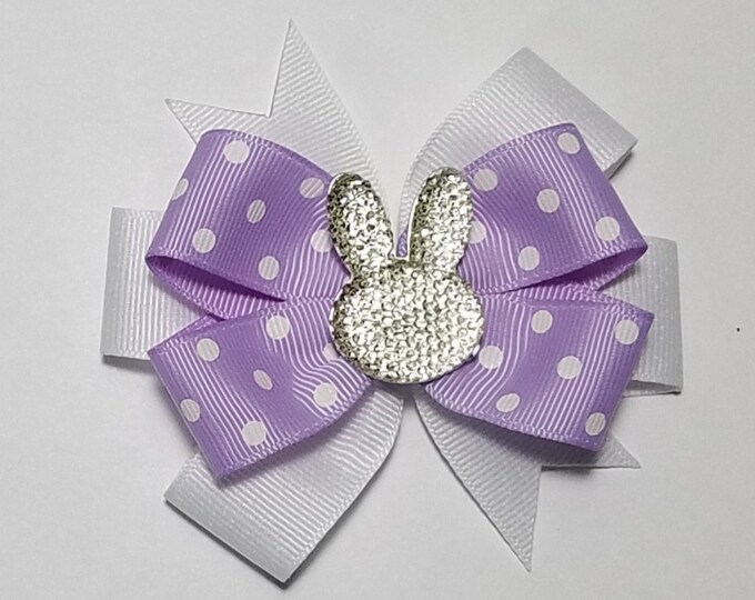 3.5" Bunny Rabbit Hair Bow *You Choose Polka Dot Bow Color*