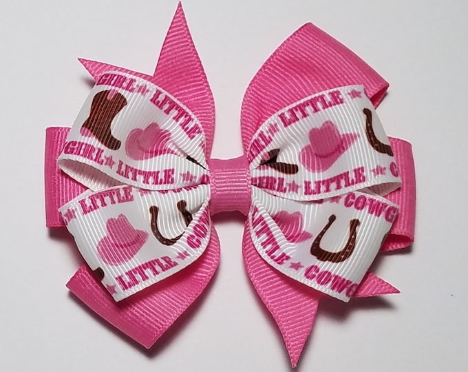 3.5" Cowgirl Hair Bow *You Choose Solid Bow Color*