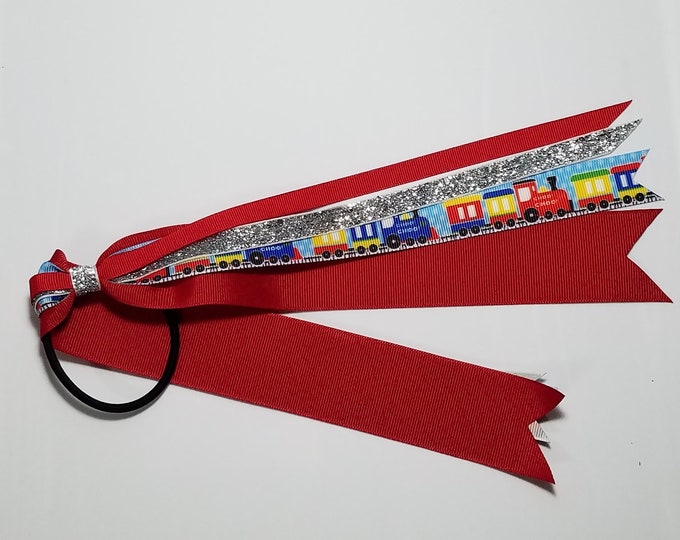 Train Ponytail Streamer *You Choose Solid- Glitter Color & Length*