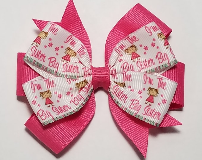3.5" Big Sister Hair Bow *You Choose Solid Bow Color*