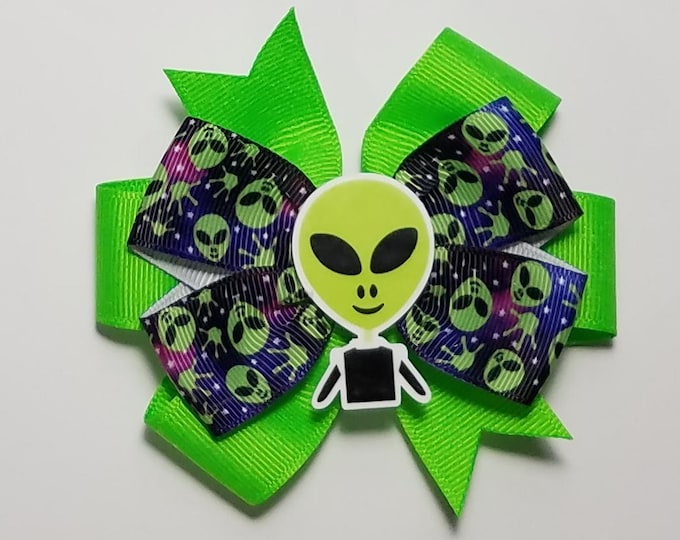 3.5" Alien Hair Bow *You Choose Solid Bow Color*