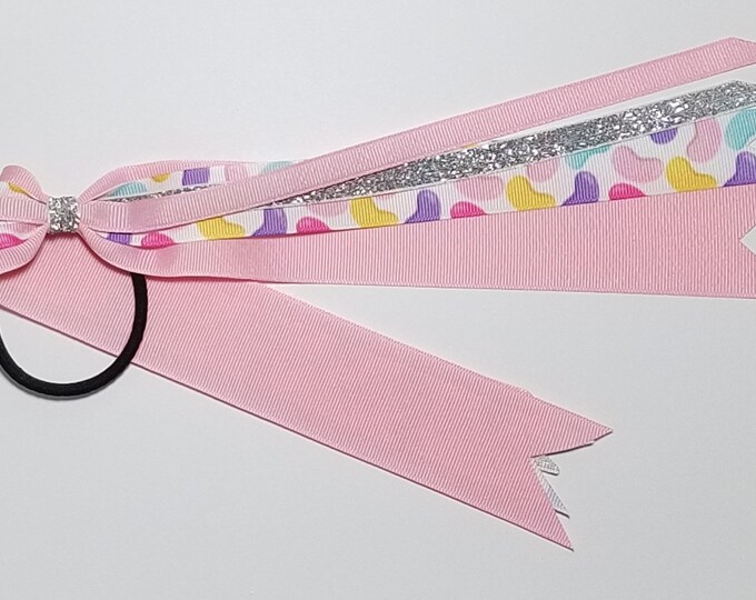 Jelly Bean Ponytail Streamer *You Choose Solid Ribbon Color- Glitter Color & Length*