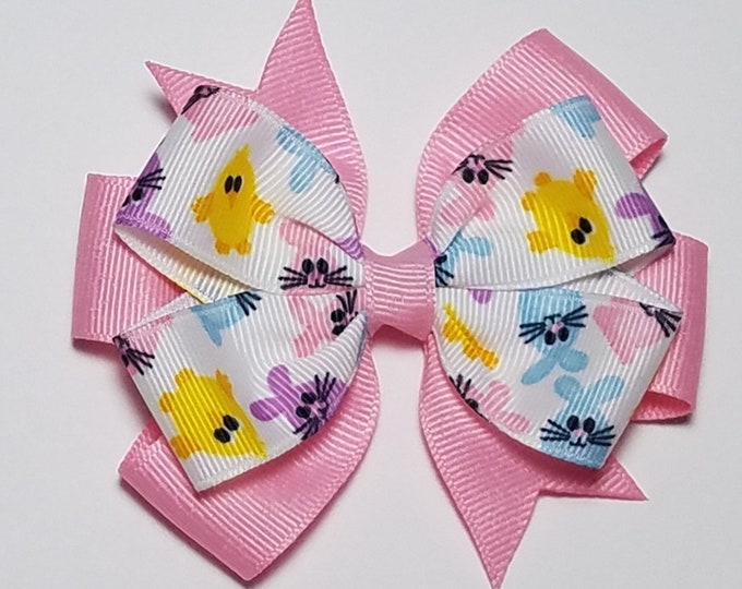 3.5" Easter Hair Bow *You Choose Solid Bow Color*