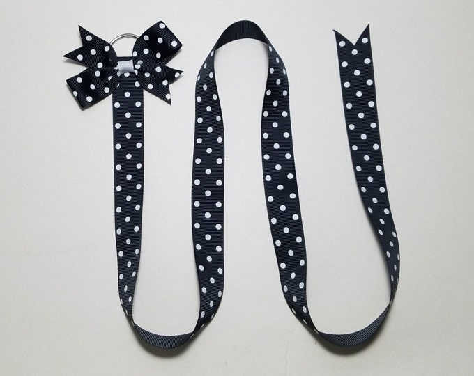 Polka Dot Ribbon Hair Bow Holder *You Choose Color & Length*