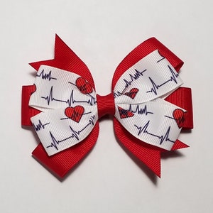 3.5&quot; Heartbeat Hair Bow *You Choose Solid Bow Color*