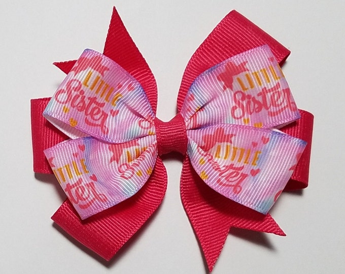 3.5" Little Sister Hair Bow *You Choose Solid Bow Color*