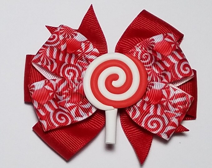 3.5" Lollipop Hair Bow *You Choose Solid Bow Color*