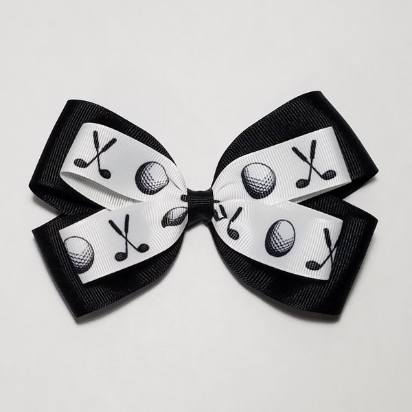 5" Golf Hair Bow *You Choose Solid Bow Color*