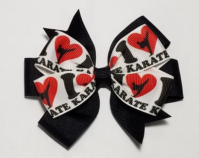 3.5" Karate Hair Bow *You Choose Solid Bow Color*