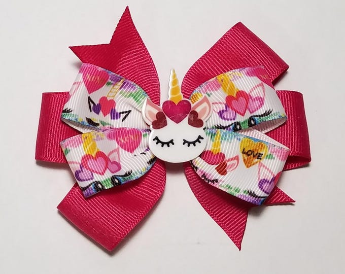 3.5" Unicorn Hair Bow *You Choose Solid Bow Color*