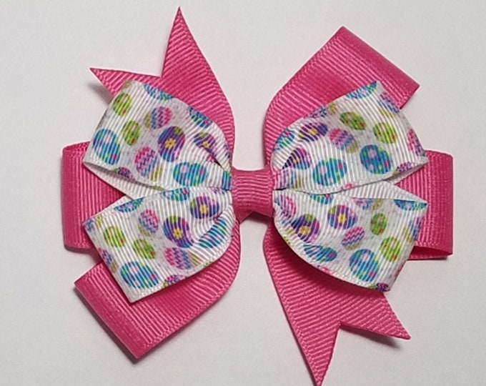 3.5" Easter Egg Hair Bow *You Choose Solid Bow Color*