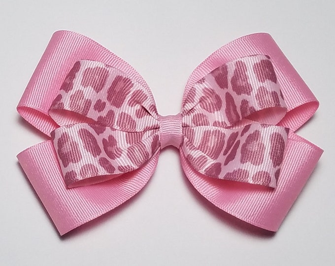 5" Pink Leopard Hair Bow