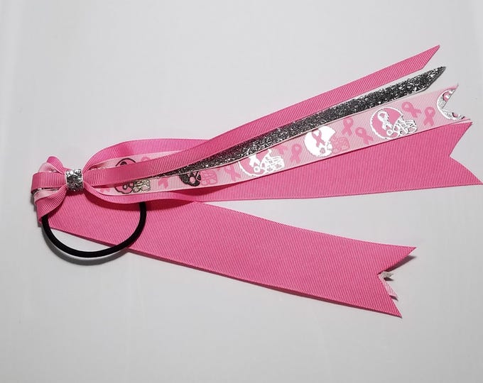 Breast Cancer Awareness Football Ponytail Streamer *You Choose Length*