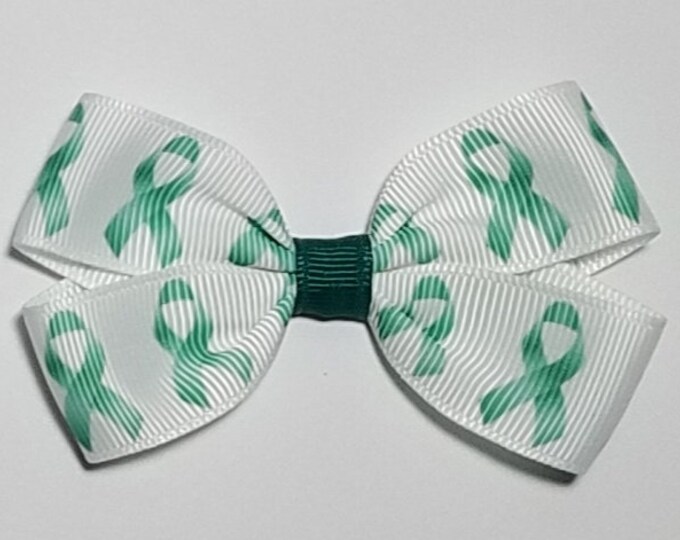 3" Jade Awareness Ribbon Hair Bow