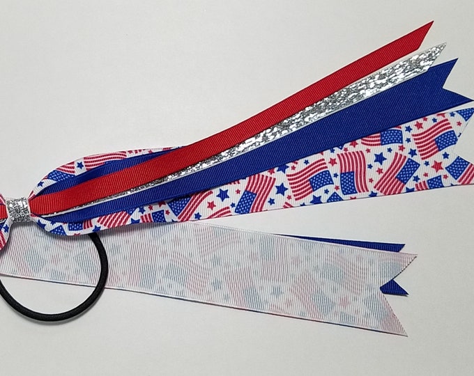 American Flag Ponytail Streamer *You Choose Length*