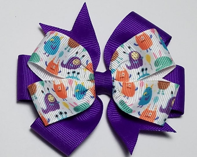 3.5" Alien Hair Bow *You Choose Solid Bow Color*