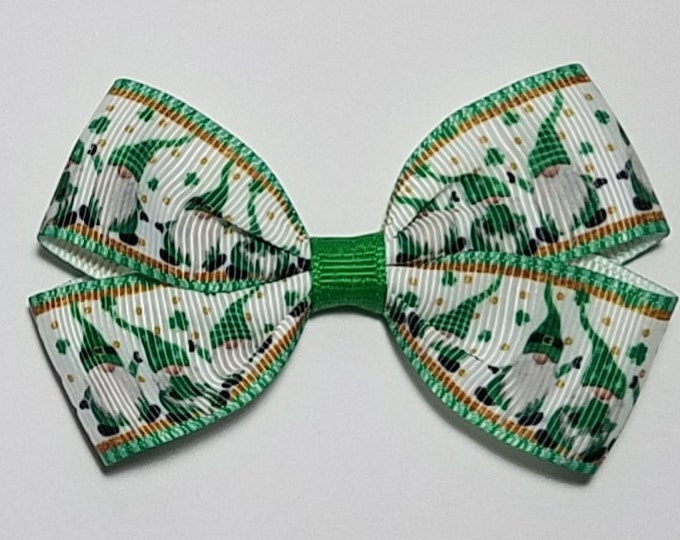 3" St. Patrick Gnomes Hair Bow