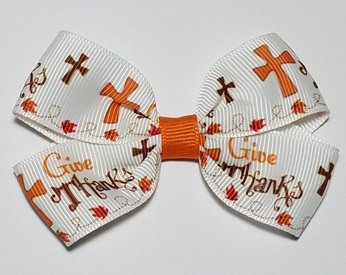 3" Give Thanks Hair Bow