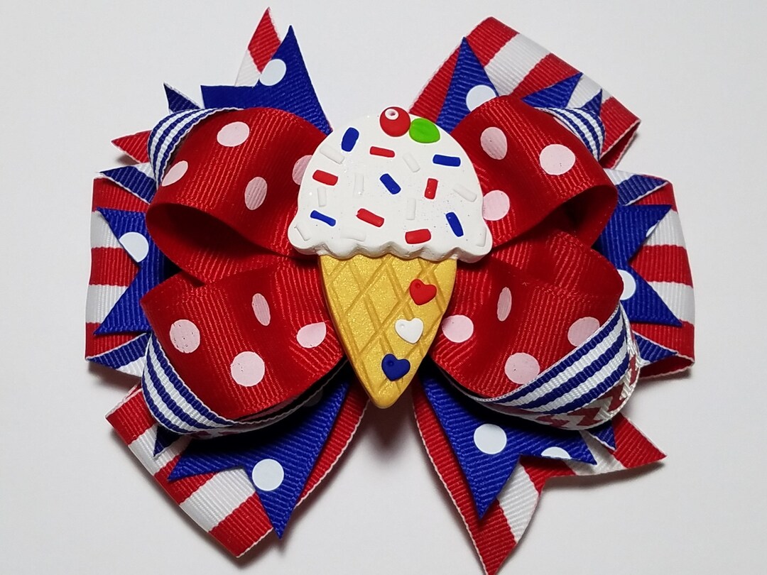 5 Patriotic Ice Cream Hair Bow Etsy