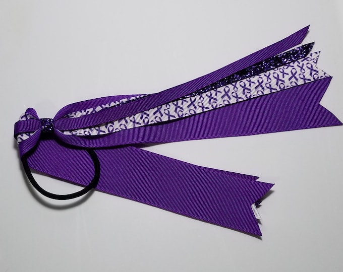 Purple Awareness Ribbon Ponytail Streamer *You Choose Length*