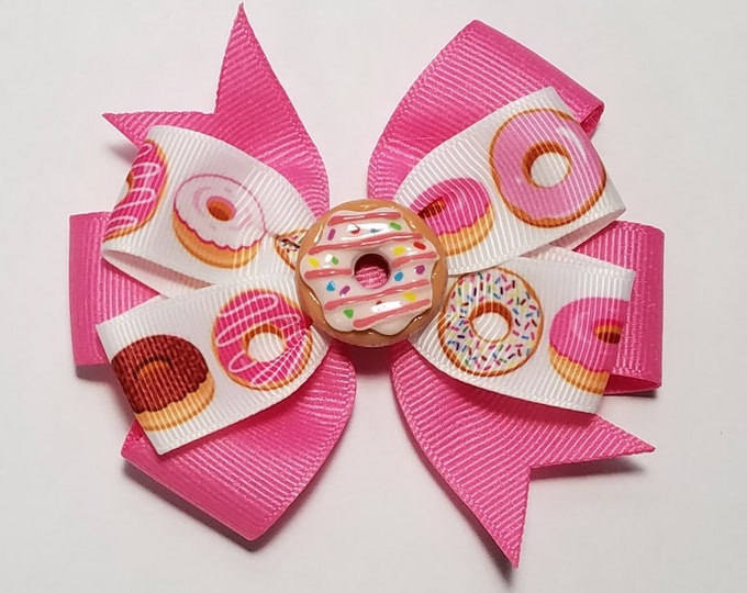 3.5" Donut Hair Bow *You Choose Solid Bow Color*
